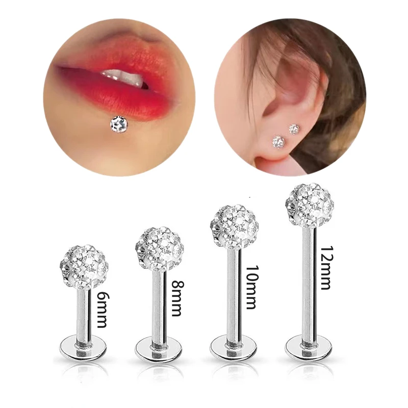 4PCS 16G Surgical Steel Lip La - Body Jewelry Surgical Steel ulasan dan harga