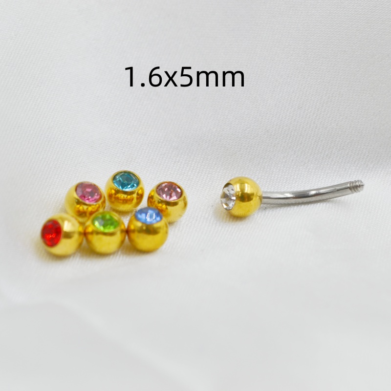 50pcs/lot Crystal Gems Ball Re - Body Jewelry Replacement Ball ulasan dan harga