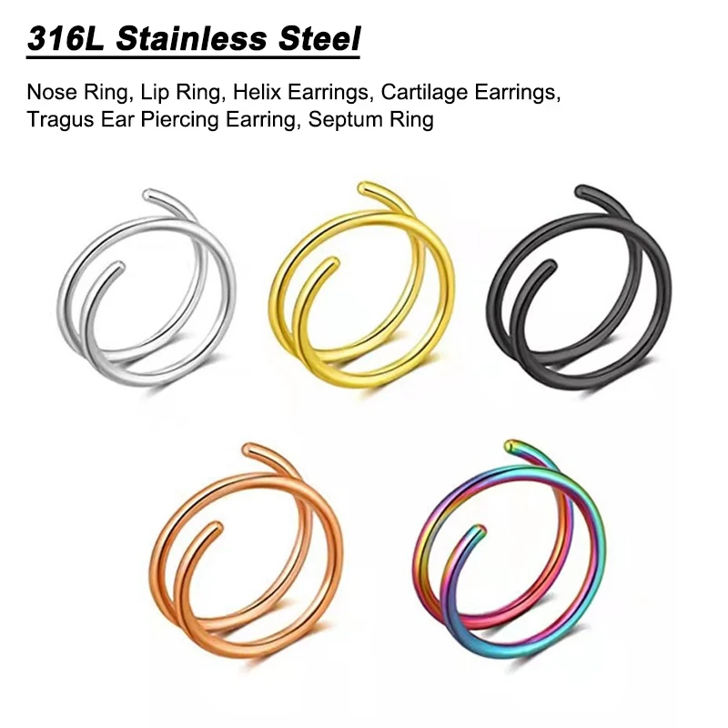 6pcs/lot 20G Stainless Steel N - Body Jewelry Surgical Steel ulasan dan harga
