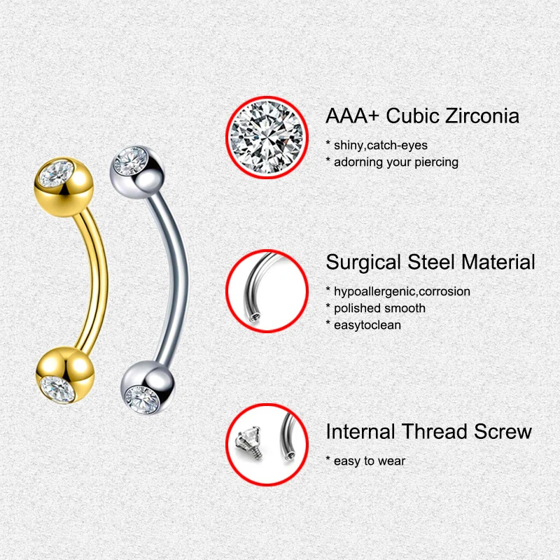 2PCS Body Jewelry 16G Daith Ea - Body Jewelry Surgical Steel ulasan dan harga