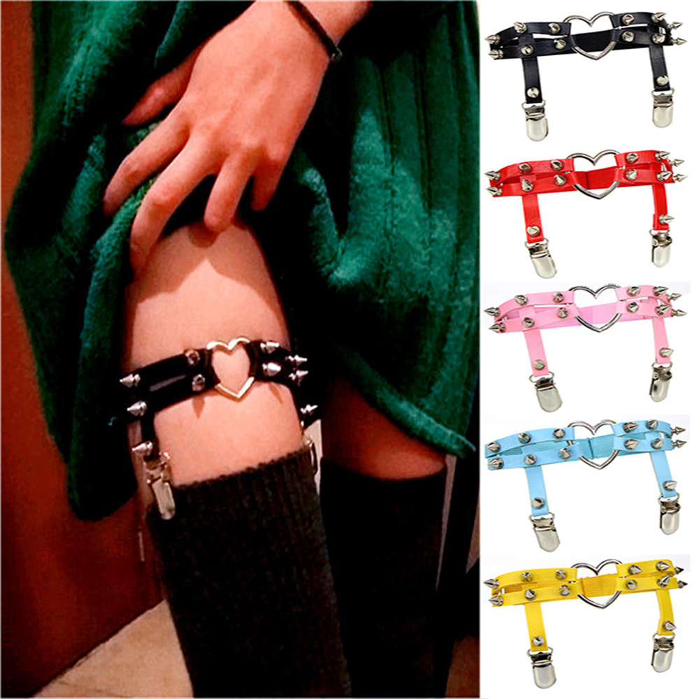 1Pcs Women Punk Goth Heart PU  - Body Jewelry For You ulasan dan harga