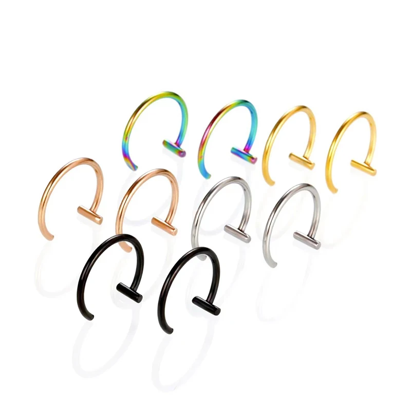 5PCS T Bar Half Huggie Cartila - Body Jewelry Surgical Steel ulasan dan harga
